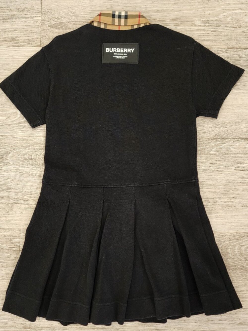 Burberry London Girls Black Nova Check Collared Cotton Shirt Dress Size 6Y - Picture 7 of 8